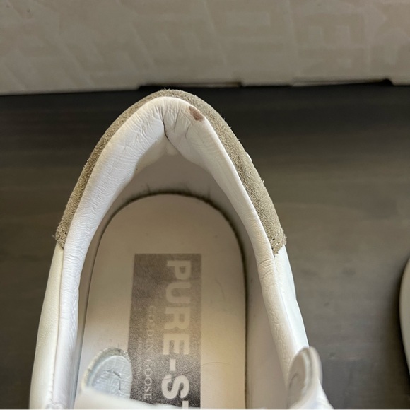 Golden Goose Pure Stars White with Taupe Suede Heel Size 39 - Picture 6 of 13